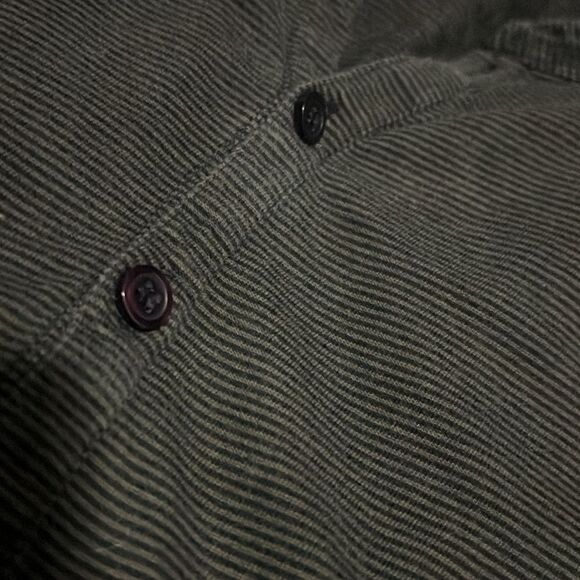 Kenneth Cole - Mens Shirt - XXL - Like New Brown Black Striped Shirt  3 Buttons - Picture 4 of 4